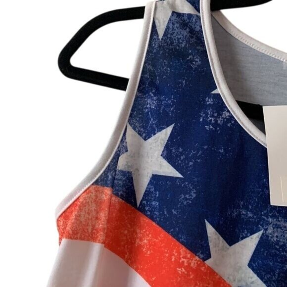 Womens Patriotic Sleeveless American Flag Tank Top By Acting Pro - Picture 5 of 10